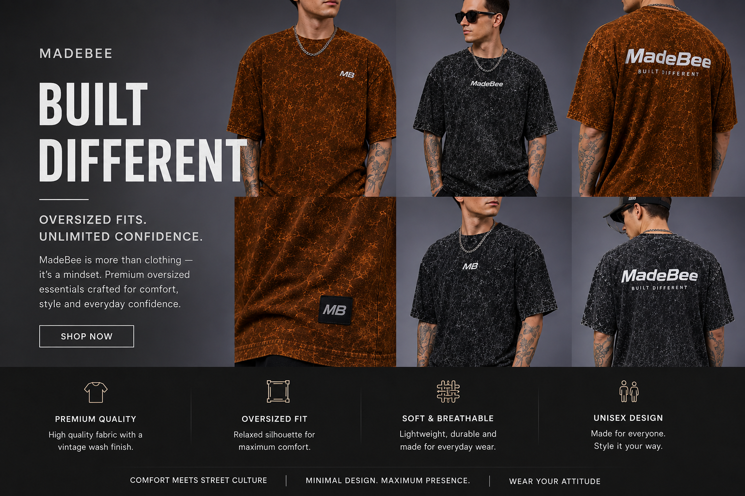Acid wash Oversized- Madebee special