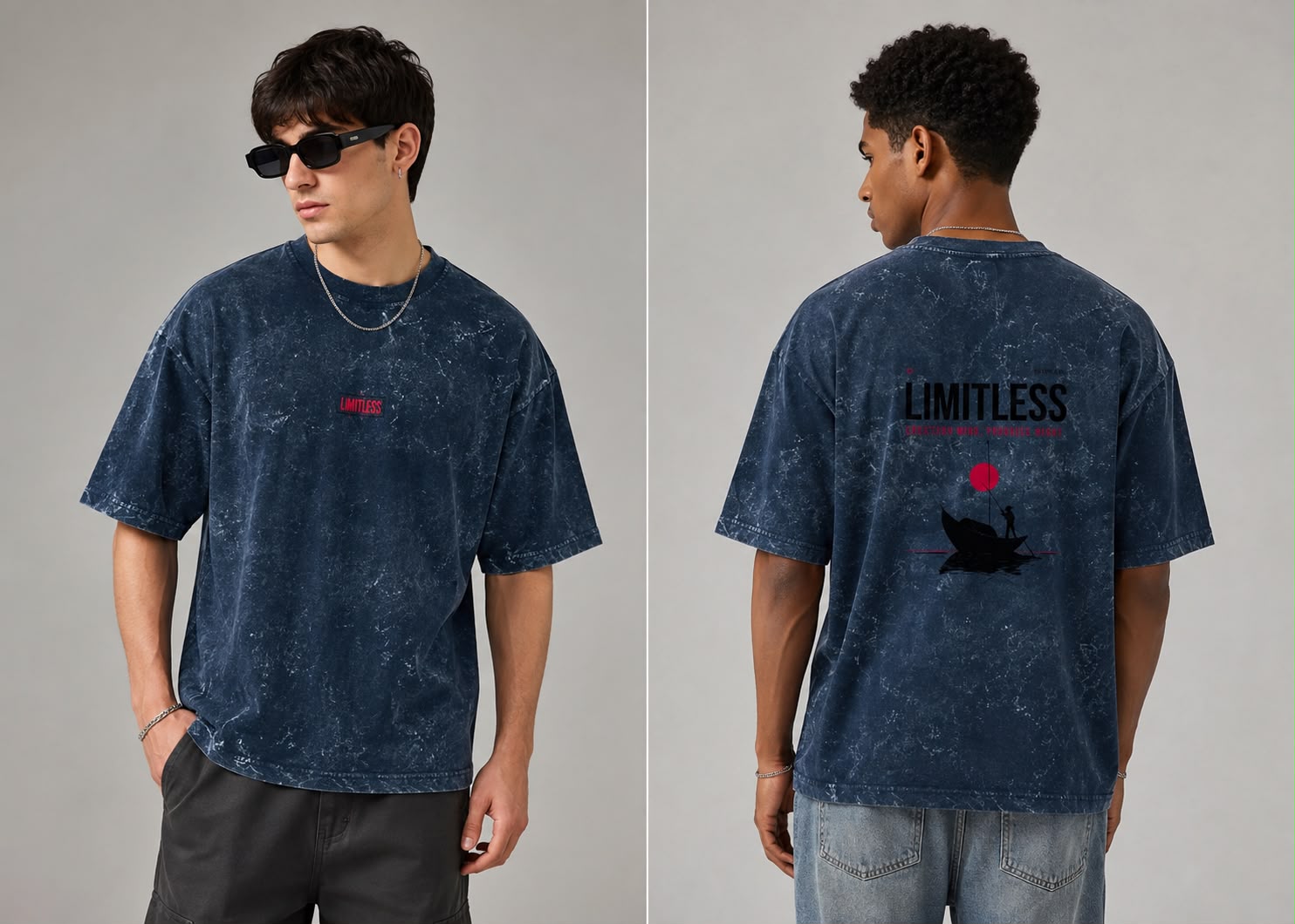 Unisex Acid Washed Oversized Tee